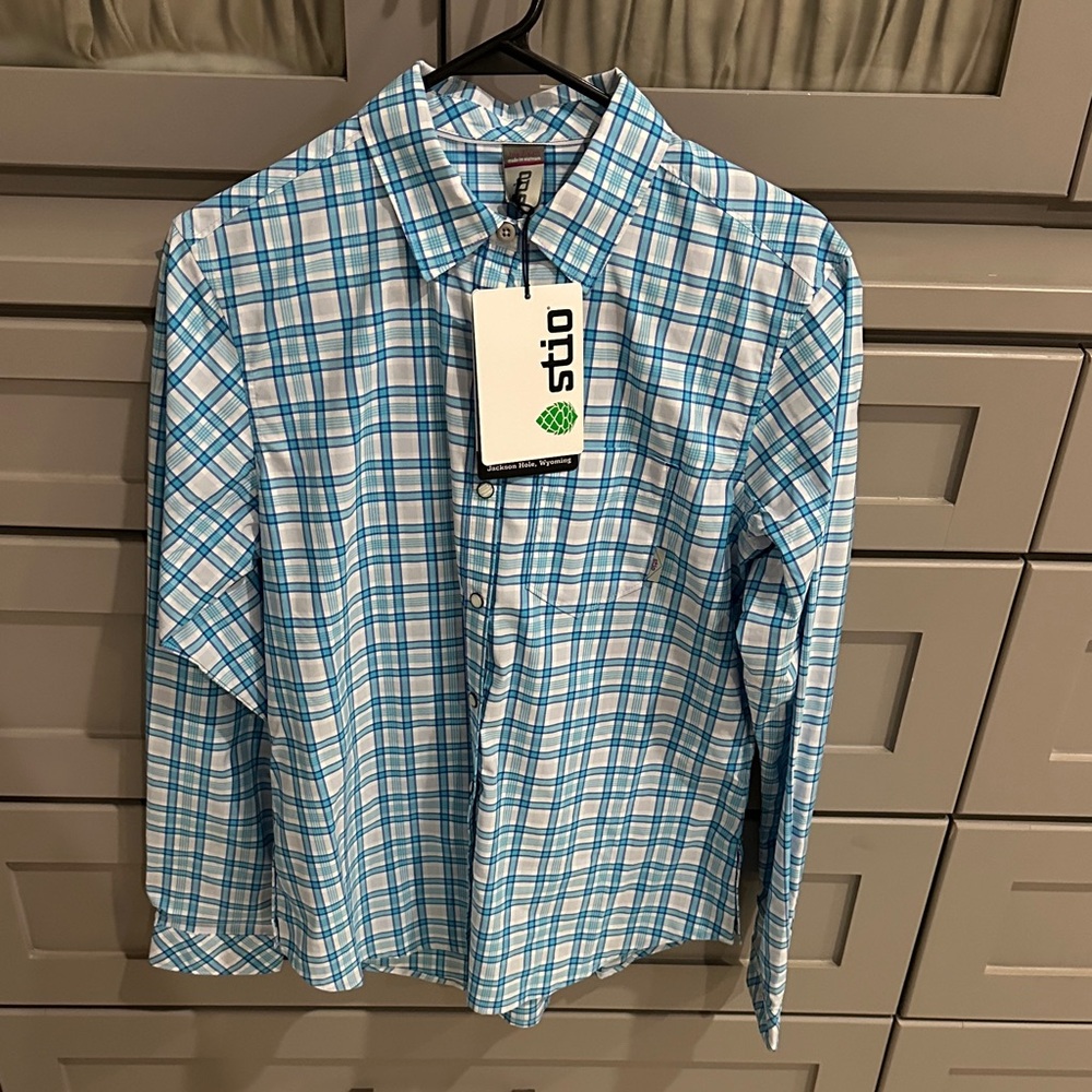 Stio Women’s Sidley Shirt in Glacier Pool Plaid